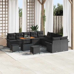 Sonata H Градински Софа Комплект 13 pcs Черно 90 x 55 x 71 cm - Canapele și bănci de grădină