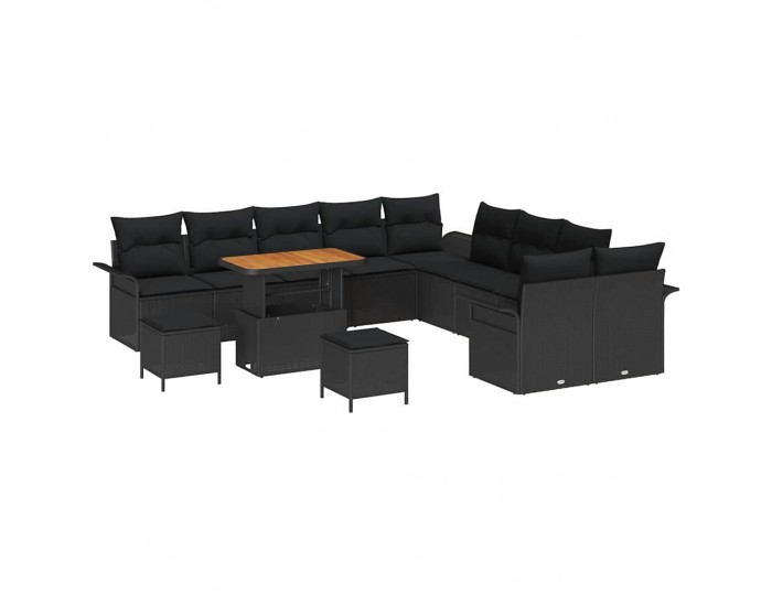 Sonata H Градински Софа Комплект 13 pcs Черно 90 x 55 x 71 cm