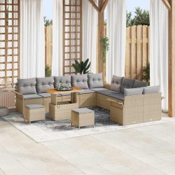 Sonata H Градински Софа Комплект с възглавница 13 pcs Бежов и Светло Сив - Canapele și bănci de grădină