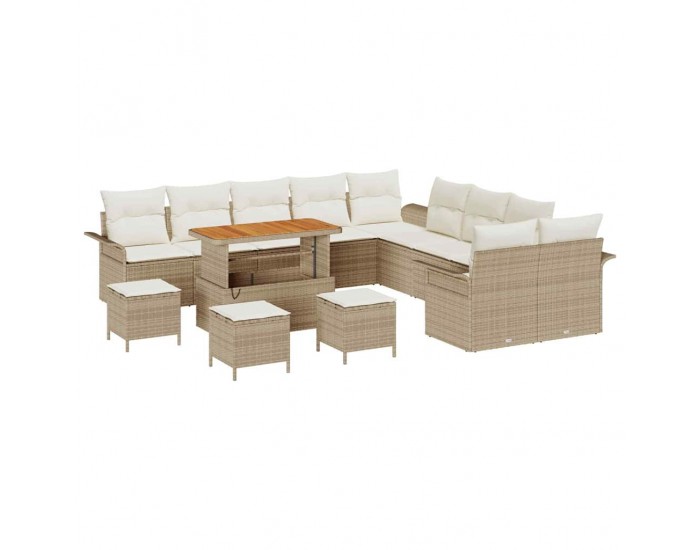 Sonata H Градински Софа Комплект 14 pcs Бежов и кремав 110 x 55 x 71 см