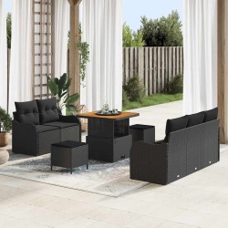 Sonata H Градински Софа Комплект 8 pcs Черно 80 x 80 x 71 cm - Canapele și bănci de grădină