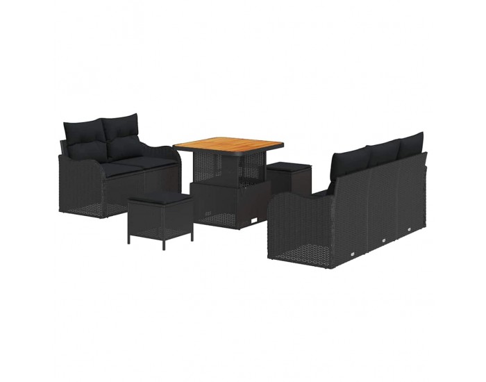 Sonata H Градински Софа Комплект 8 pcs Черно 80 x 80 x 71 cm