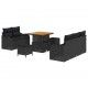 Sonata H Градински Софа Комплект 8 pcs Черно 80 x 80 x 71 cm