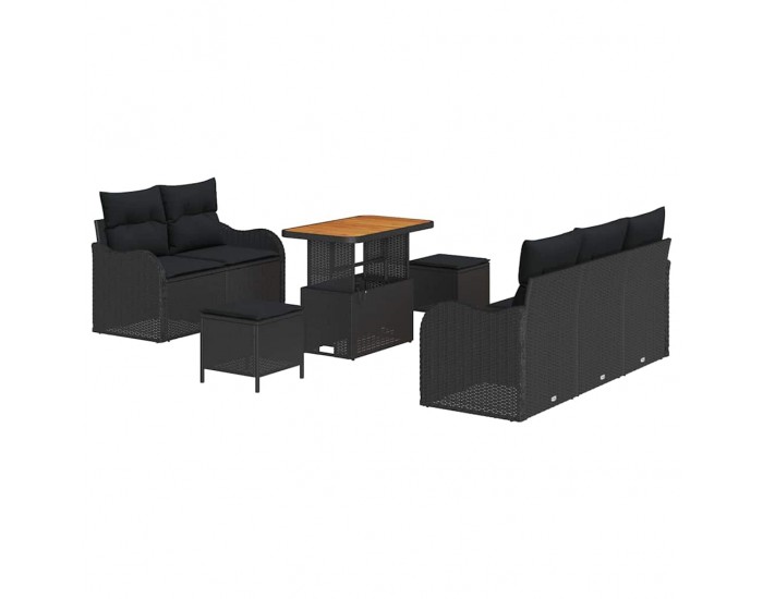 Sonata H Градински Софа Комплект 8 pcs Черно 90 x 55 x 71 cm