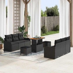 Sonata H Градински Софа Комплект 9 pcs Черно 90 x 55 x 71 cm - Canapele și bănci de grădină