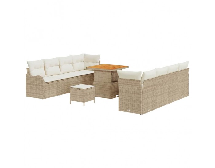 Sonata H Градински Софа Комплект 11 pcs Бежов и кремав 80 x 80 x 71 cm