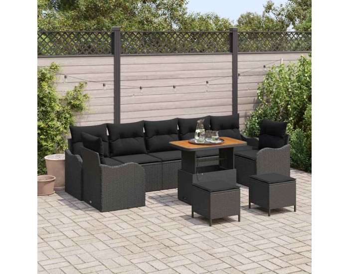 Sonata H Градински Софа Комплект 10 pcs Черно 90 x 55 x 71 cm