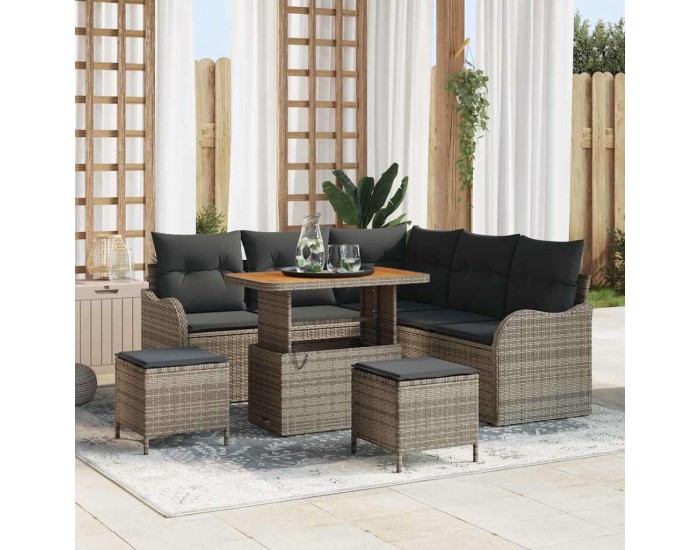 Sonata H Градински Софа Комплект с възглавница 8 pcs Сив 90 x 55 x 71 cm