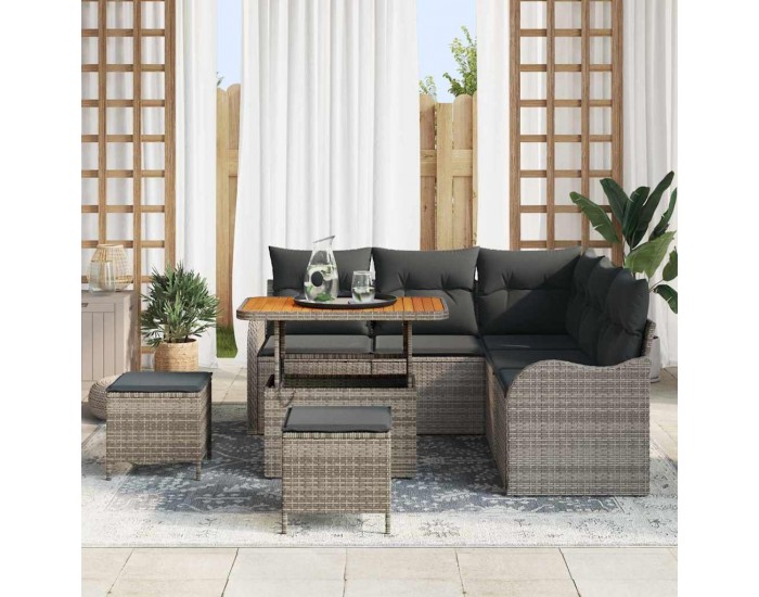 Sonata H Градински Софа Комплект с възглавница 8 pcs Сив 90 x 55 x 71 cm
