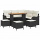 Sonata H Градински Софа Комплект 9 pcs Черен и кремав 110 x 55 x 71 см