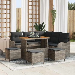 Sonata H Градински Софа Комплект 9 pcs Сив 110 x 55 x 71 см - Canapele și bănci de grădină