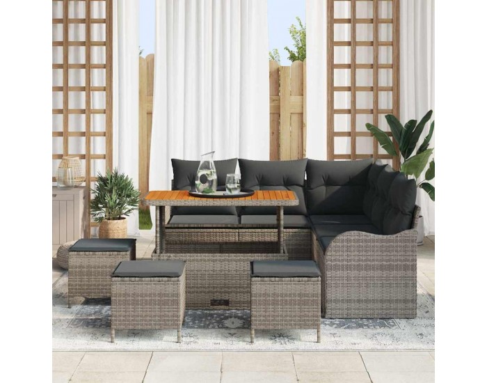 Sonata H Градински Софа Комплект 9 pcs Сив 110 x 55 x 71 см