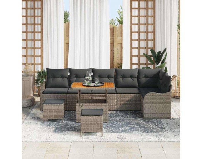 Sonata H Градински Софа Комплект с възглавница 9 pcs Сив 90 x 55 x 71 cm