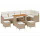 Sonata H Градински Софа Комплект 10 pcs Бежов и кремав 110 x 55 x 71 см