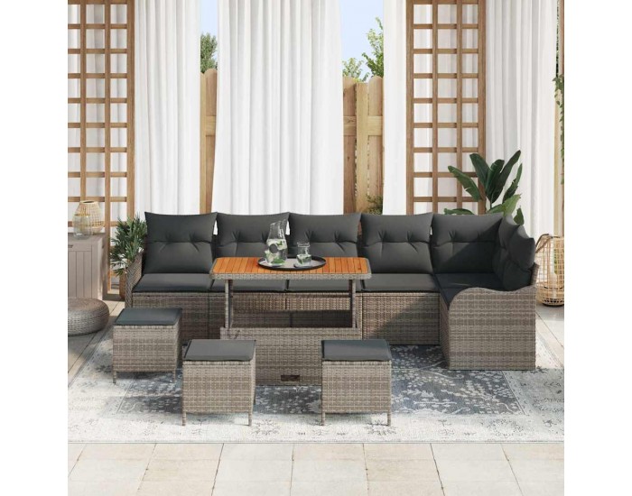 Sonata H Градински Софа Комплект 10 pcs Сив 110 x 55 x 71 см