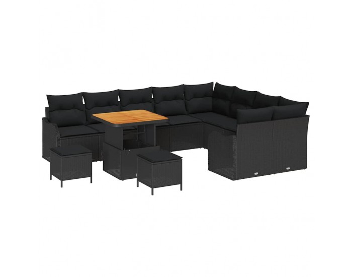 Sonata H Градински Софа Комплект 12 pcs Черно 80 x 80 x 71 cm