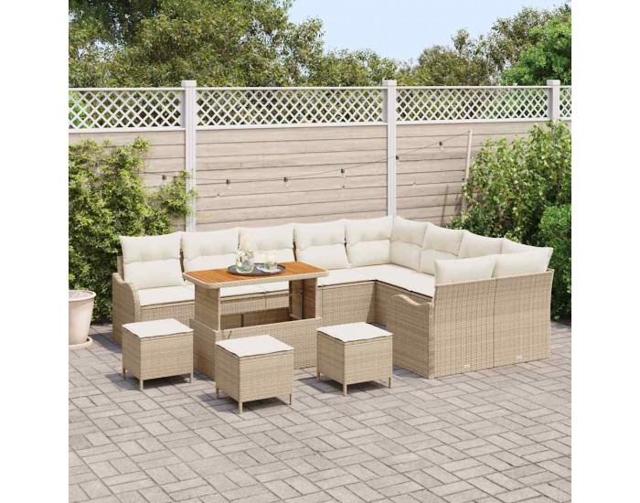 Sonata H Градински Софа Комплект 13 pcs Бежов и кремав 110 x 55 x 71 см