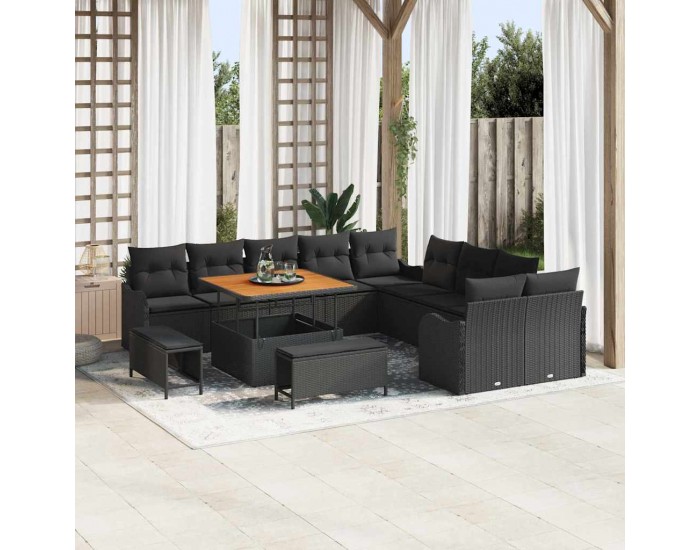Sonata H Градински Софа Комплект 13 pcs Черно 100 x 100 x 71 cm