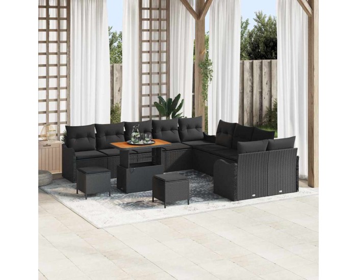 Sonata H Градински Софа Комплект 13 pcs Черно 90 x 55 x 71 cm
