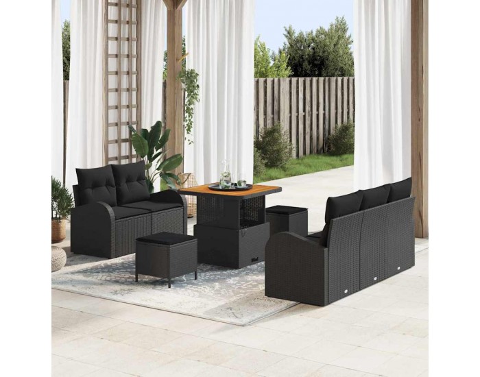 Sonata H Градински Софа Комплект 8 pcs Черно 80 x 80 x 71 cm