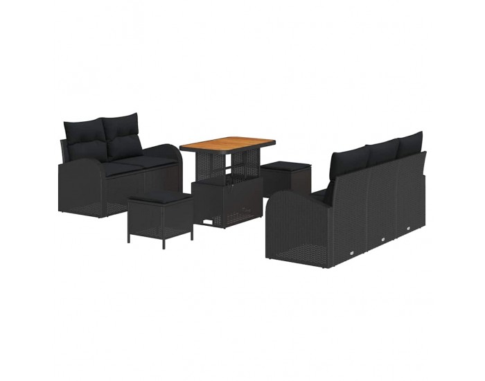Sonata H Градински Софа Комплект 8 pcs Черно 90 x 55 x 71 cm