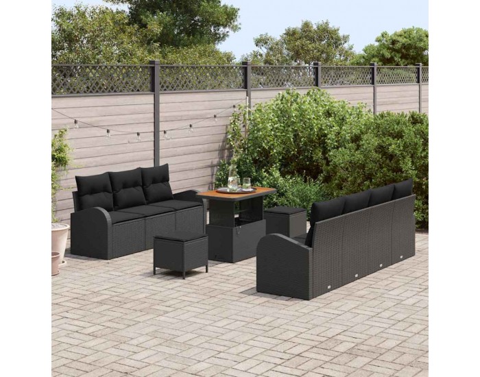 Sonata H Градински Софа Комплект 10 pcs Черно 90 x 55 x 71 cm
