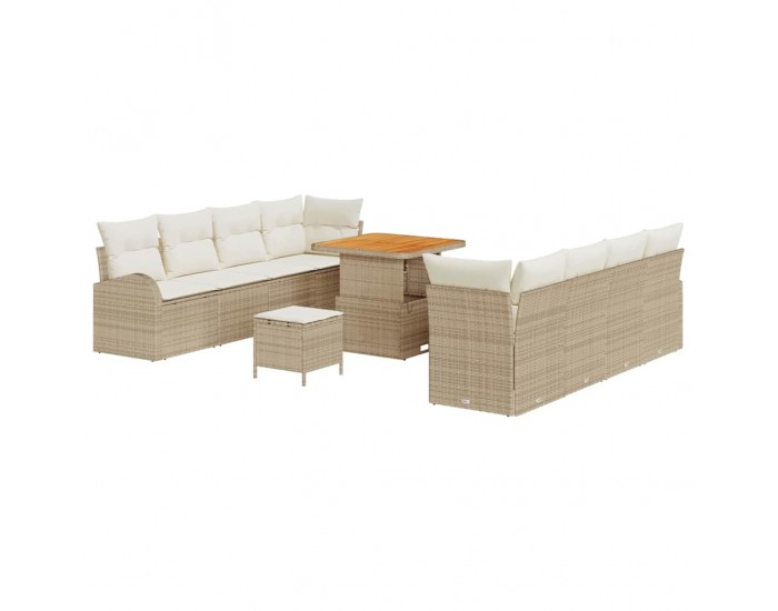 Sonata H Градински Софа Комплект 11 pcs Бежов и кремав 80 x 80 x 71 cm