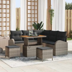 Sonata H Градински Софа Комплект с възглавница 8 pcs Сив 90 x 55 x 71 cm - Canapele și bănci de grădină