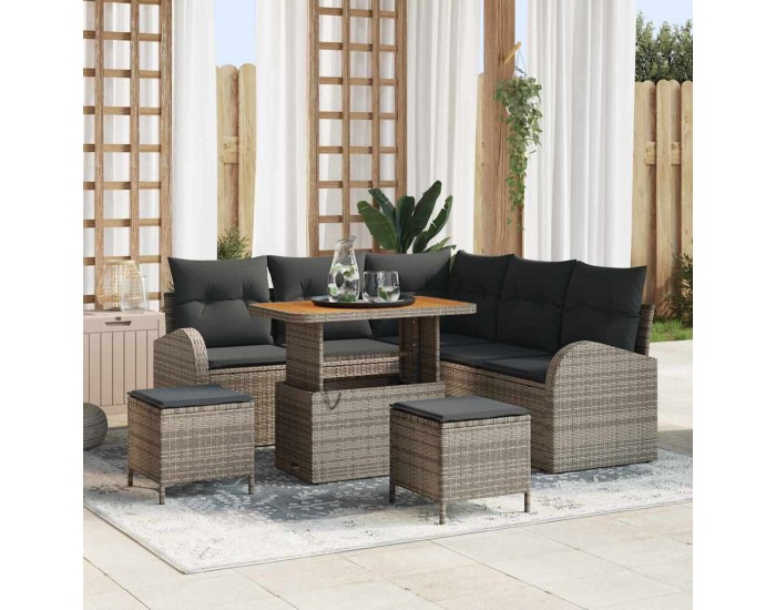 Sonata H Градински Софа Комплект с възглавница 8 pcs Сив 90 x 55 x 71 cm