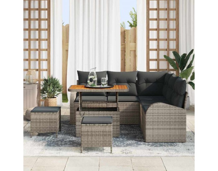 Sonata H Градински Софа Комплект с възглавница 8 pcs Сив 90 x 55 x 71 cm