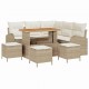Sonata H Градински Софа Комплект 9 pcs Бежов и кремав 110 x 55 x 71 см