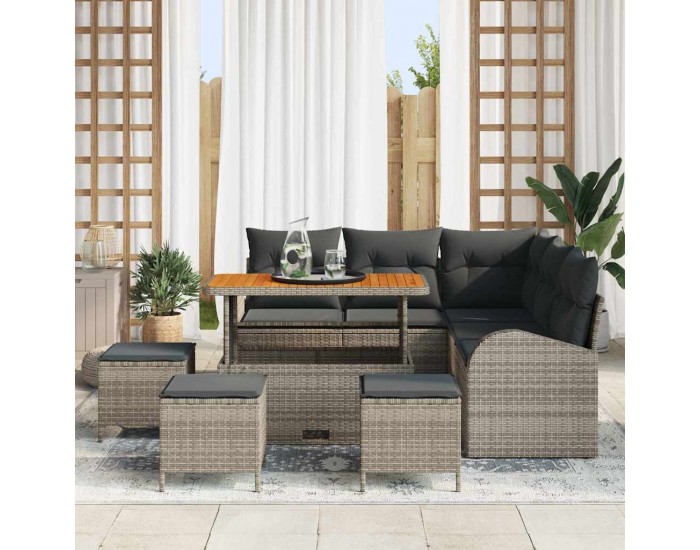 Sonata H Градински Софа Комплект 9 pcs Сив 110 x 55 x 71 см