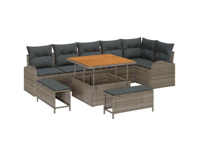 Sonata H Градински Софа Комплект 9 pcs Сив 100 x 100 x 71 cm