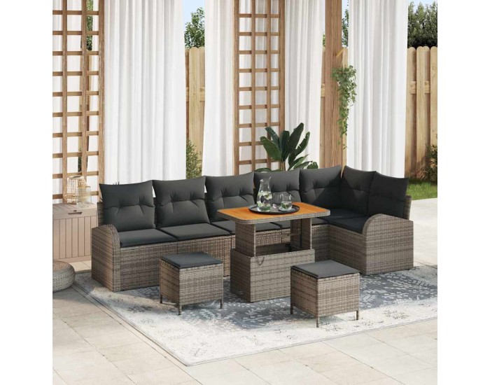 Sonata H Градински Софа Комплект с възглавница 9 pcs Сив 90 x 55 x 71 cm