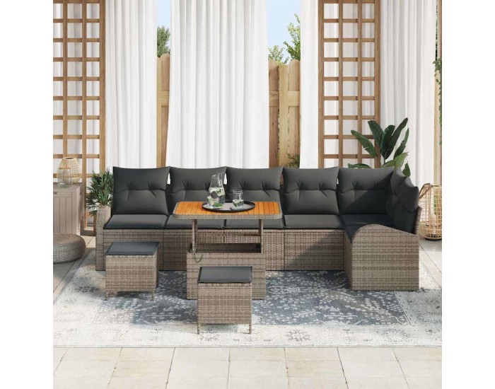 Sonata H Градински Софа Комплект с възглавница 9 pcs Сив 90 x 55 x 71 cm