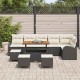 Sonata H Градински Софа Комплект 10 pcs Черен и кремав 110 x 55 x 71 см