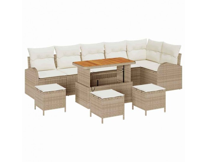 Sonata H Градински Софа Комплект 10 pcs Бежов и кремав 110 x 55 x 71 см