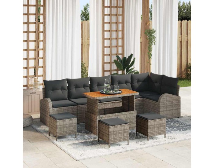 Sonata H Градински Софа Комплект 10 pcs Сив 110 x 55 x 71 см
