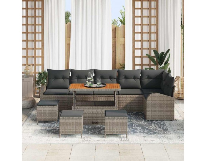 Sonata H Градински Софа Комплект 10 pcs Сив 110 x 55 x 71 см