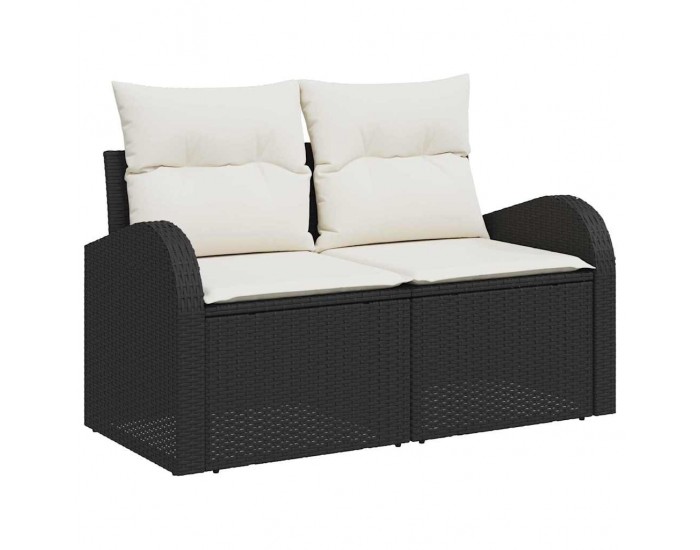 Sonata H Градински Софа Комплект 12 pcs Черен и кремав 100 x 100 x 71 cm