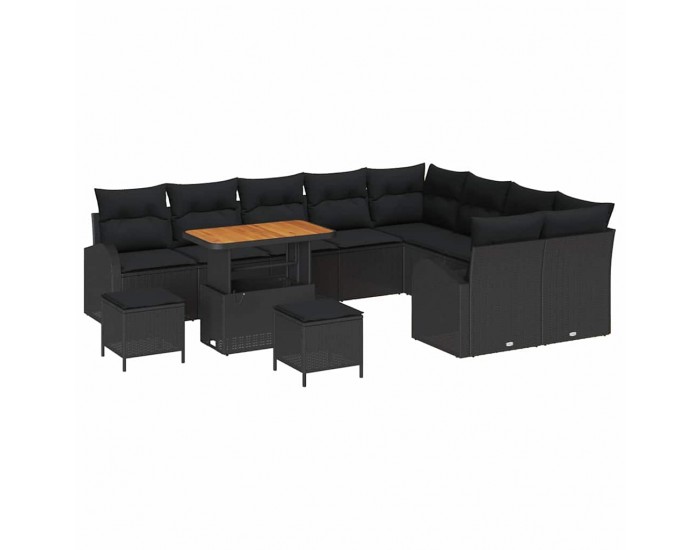 Sonata H Градински Софа Комплект 12 pcs Черно 90 x 55 x 71 cm