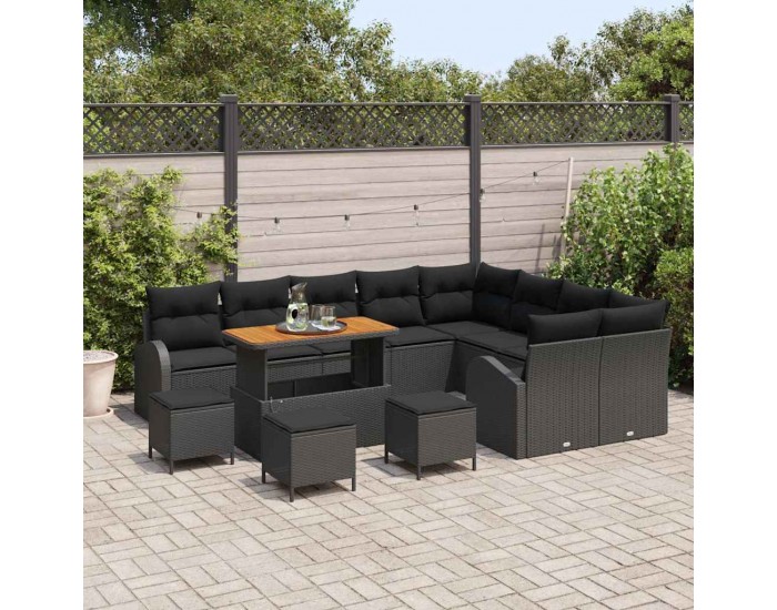 Sonata H Градински Софа Комплект 13 pcs Черно 110 x 55 x 71 см
