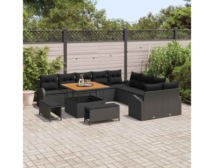 Sonata H Градински Софа Комплект 13 pcs Черно 100 x 100 x 71 cm