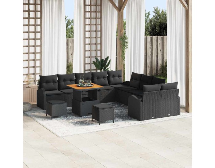 Sonata H Градински Софа Комплект 13 pcs Черно 80 x 80 x 71 cm