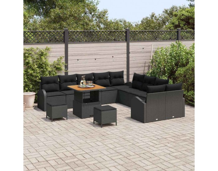 Sonata H Градински Софа Комплект 13 pcs Черно 80 x 80 x 71 cm