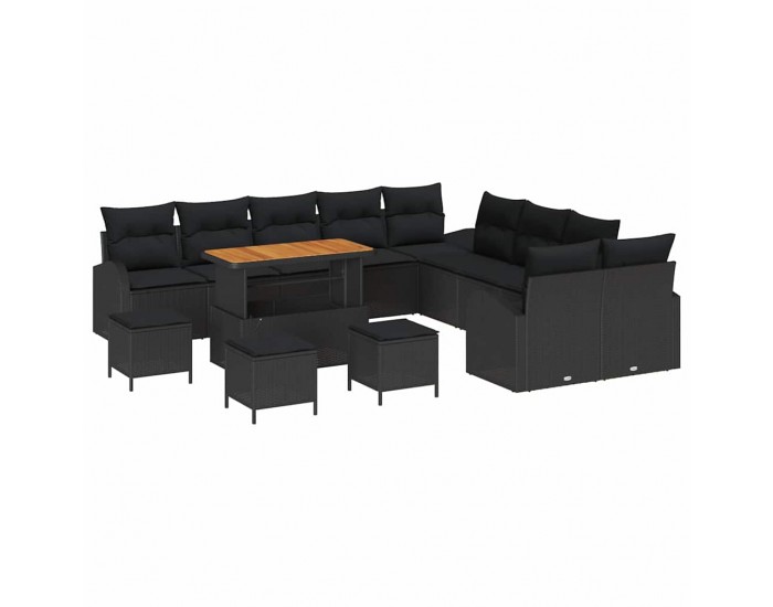 Sonata H Градински Софа Комплект 14 pcs Черно 110 x 55 x 71 см