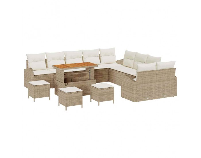 Sonata H Градински Софа Комплект 14 pcs Бежов и кремав 110 x 55 x 71 см