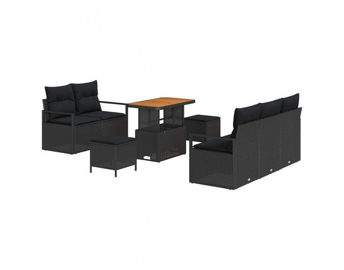 Sonata H Градински Софа Комплект 8 pcs Черно 90 x 55 x 71 cm