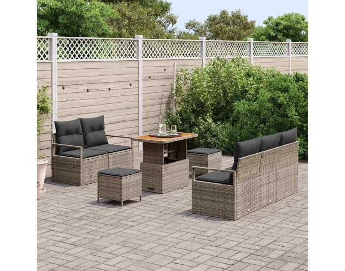 Sonata H Градински Софа Комплект с възглавница 8 pcs Сив 90 x 55 x 71 cm