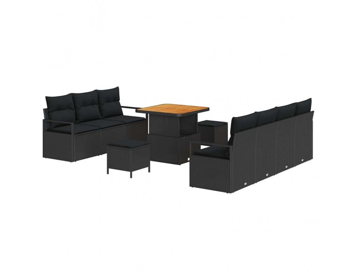 Sonata H Градински Софа Комплект 10 pcs Черно 80 x 80 x 71 cm